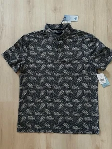 NUEVO CON ETIQUETAS $69 Camisa Polo Marc Asher Para Hombres Talla Mediana Carbón Hawaiana Elastizada Golf - Imagen 1 de 5