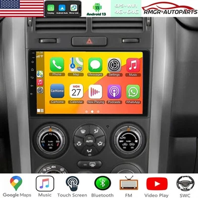 GPS Navi Android 13 9" Apple CarPlay Car Radio For Suzuki Grand Vitara 2005-2015 - Image 1 of 4