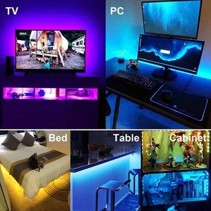 5V USB LED Strip Lights TV Back Light 5050 RGB Color Changing with 24Key Remote - Picture 1 of 15