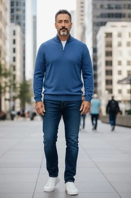 Roundtree & York  1/2 Zip Sweater  Cotton Blend Size L - Image 1 of 4