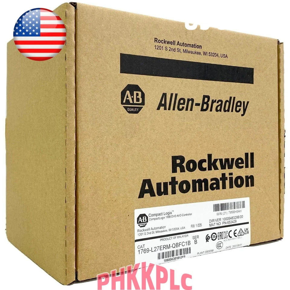 New Sealed AB 1769-L27ERM-QBFC1B SER B CompactLogix 1MB Controller Fast Ship - Image 1 of 1