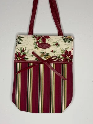 Longaberger Holiday Handbag- Leather handles & Christmas Theme Foto 1 de 4