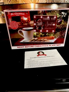 Mr Christmas Night Before Christmas Milk and Cookies LED Serving Set VINTAGE NEW - Picture 1 of 7