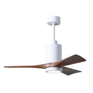 Matthews Fan Patricia 3-Bld 42" Paddle Fan w/Light, White/Walnut - PA3-WH-WA-42 - Picture 1 of 1
