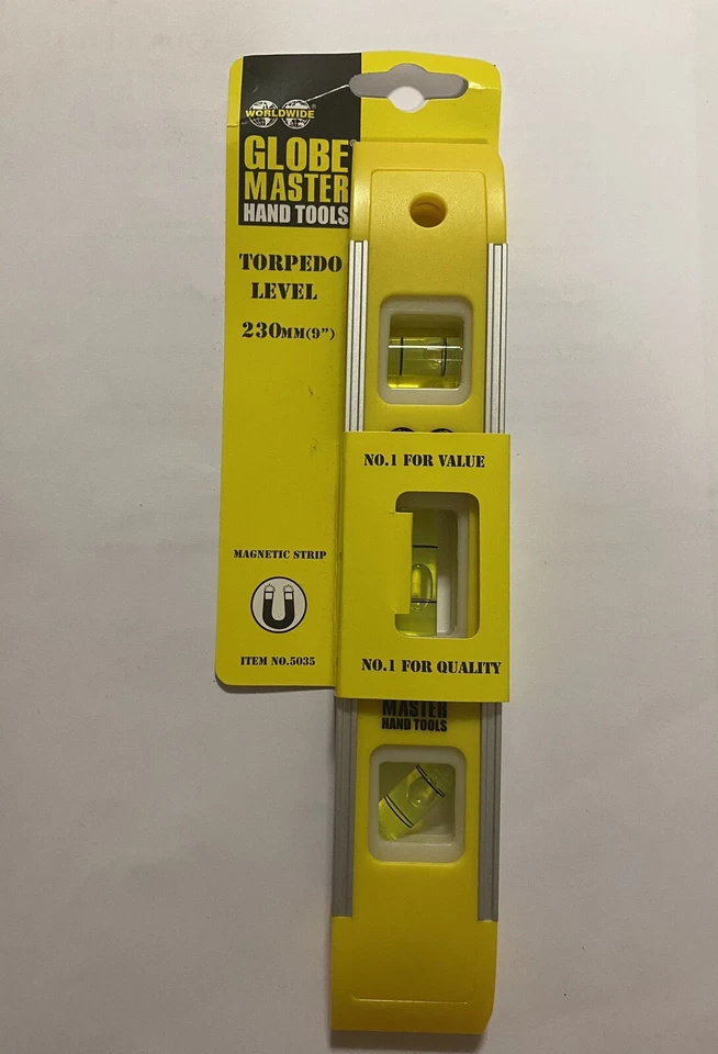 GLOBE MASTER 230MM TORPEDO SPIRIT LEVEL BOAT LEVEL MAGNETIC EDGE - Image 1 of 1