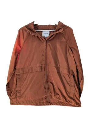 Madewell плащ женщин размер S сожгли оранжевый / коричневый ветровка с капюшоном куртки - Изображение 1 из 4