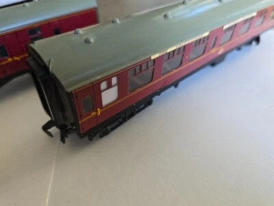 Hornby HO gauge red coach VINTAGE TRAIN CARRIAGE Hornby Dublo - Image 1 of 4