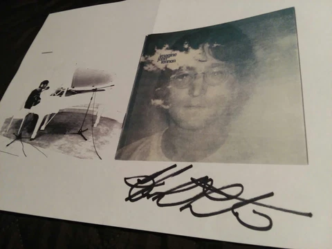 ALAN WHITE SIGNED STICKER COPY John Lennon Imagine CD insert Autographed of YES Cover