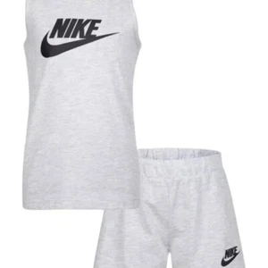 NWT Nike Little Girls Club Birch Heather Tank and Jersey Shorts, Sz 2T - Picture 1 of 6