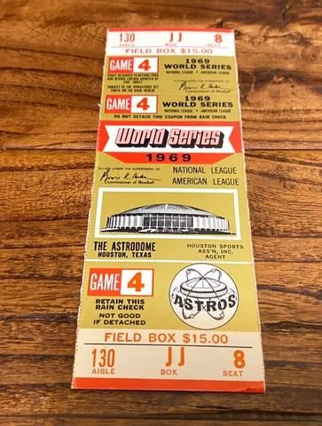 1969 Houston Astros "Phantom" World Series Game 4 Gold Ticket Games Not Played Cover