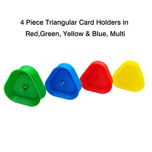 4 Colors Playing Card Hand Holder Tray, Triangle Shaped Hands-Free Poker Rack - Picture 1 of 11