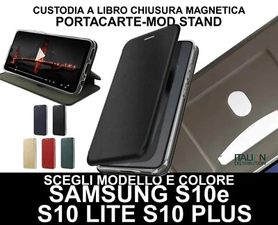 Custodia a Portafoglio per Samsung Galaxy S10 Lite S10e S10 Plus Cover a Libro - Immagine 1 di 4