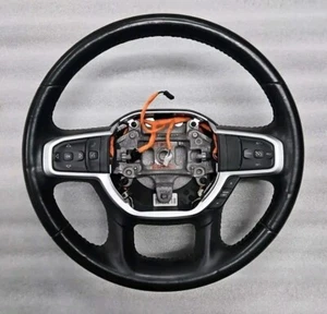 2019 - 2024 RAM 1500 STEERING WHEEL ASSEMBLY  HEATED BLACK NEW STYLE - Picture 1 of 13