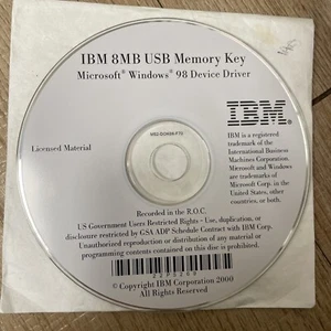 IBM 8MB USB Memory Key Windows 98 Device Driver Vintage Software - Picture 1 of 1