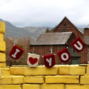 Valentinstag Geschenk für -Sie Ihn I Love You Geschenke Girlande Handgemacht - Bild 1 von 6