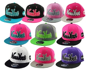 2 TONE NEW YORK NY SNAPBACK Flat Peak Cap Snap Back One Size - Picture 1 of 8