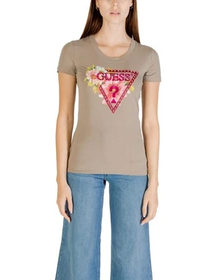 Guess Floral Logo Graphic Tee Women Green Shirts - Image 1 of 4