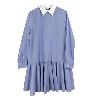 NEW Polo Ralph Lauren MARJORIE Summer Poplin Drop Waist Dress 12 COLLARED PREPPY - Image 1 of 4