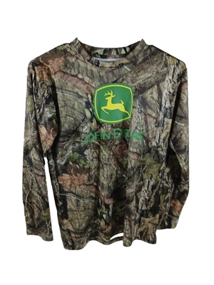 John Deere Camo Boys Long Sleeve T-shirt Size L 14-16 - Image 1 of 4