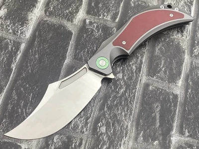 Cuchillo Plegable TwoSun D2 Titanio/Micarta Mango Cuchillo de Bolsillo TS209-D2-Satinado Foto 1 de 4