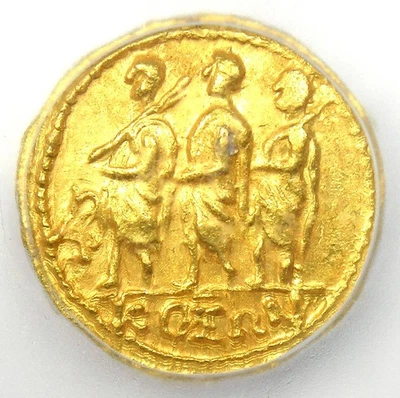 Brutus Coson Gold AV Stater Roman Koson Coin 44 BC - Certified ICG MS63 (BU UNC) - Image 1 of 4
