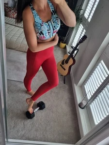 Gymshark red gym leggings size uk 10 M - Picture 1 of 11