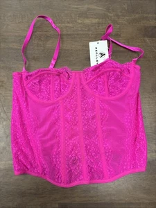 Women's Aenlley Corset Top Hot Pink, Size Medium, NEW (B-10) - Picture 1 of 9