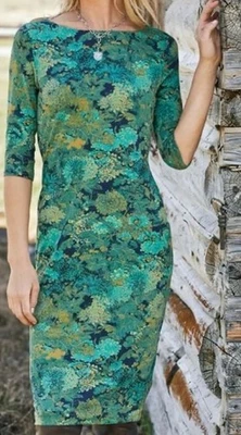 Vestido Vaina Floral Azul Verde Jardín Imperial PERUVIAN CONNECTION M Foto 1 de 4