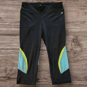 Girl's Xersion Quick-Dri Cropped Leggings Capris Size Large (14 reg) Grey/Blue - Picture 1 of 7