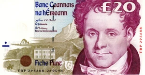 Ireland 20 Punt 1998 aUNC Banknote P-77b Prefix TRP Paper Money - Picture 1 of 2