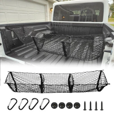 Organizador de rede de carga de armazenamento malha porta-malas traseiro para Jeep Gladiator com 3 bolsos - Imagem 1 de 4