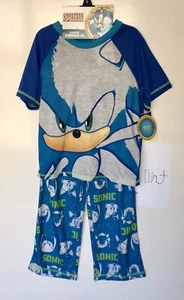 Sonic The Hedgehog Pajamas Size Small-Large Boys 3pc Set Shirt, Pants,Shorts NEW - Picture 1 of 4