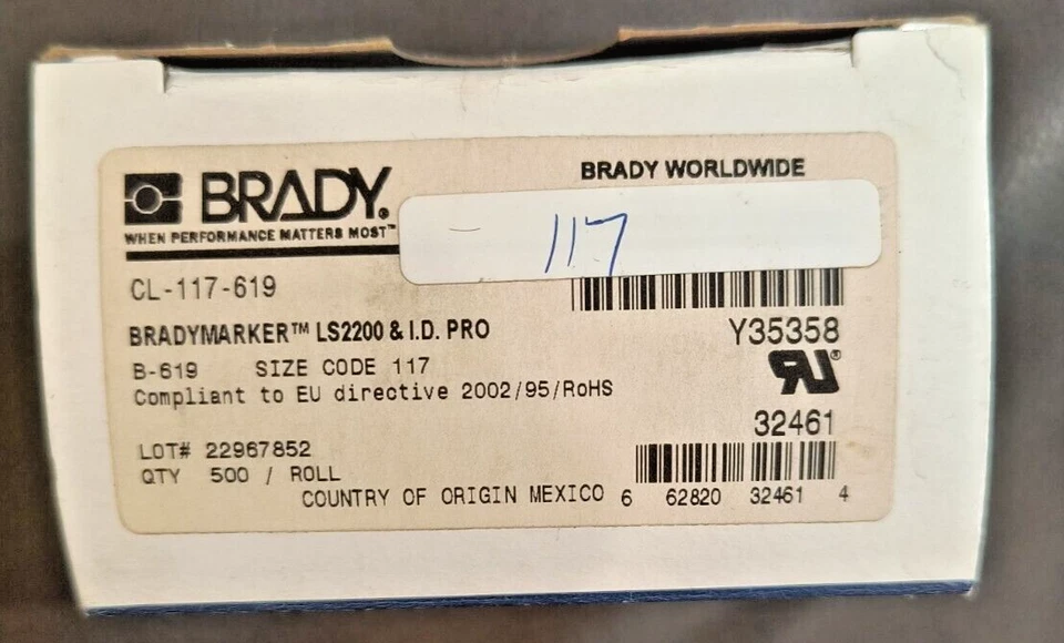 Brady CL-117-619 - Image 1 of 1