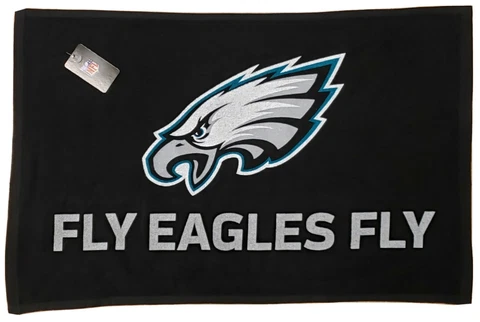 Philadelphia Eagles FLY EAGLES FLY Black Official NFL Rally Towel 15 x 25 New Cover