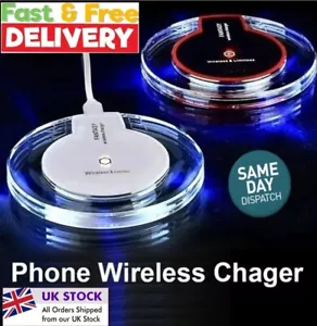 Universal 360 degrees Wireless Charger Fast Charging for iPhone Samsung UK Stock - Picture 1 of 13