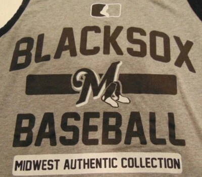 Camiseta sin mangas de béisbol para hombre gris medio Milwaukee BlackSox T-Shrt usada en excelente estado Foto 1 de 4