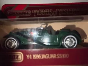 1984 Matchbox Models Of Yesteryear 1936 Jaguar SS100 Y1 Green Diecast - Picture 1 of 10