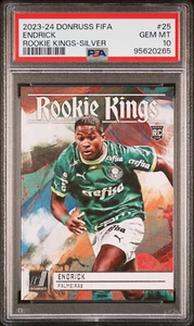 2023-24 PANINI DONRUSS FIFA ROOKIE KINGS RC | SILVER #25 ENDRICK SP PSA 10 - Picture 1 of 2