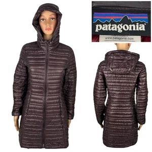 Patagonia Ultralight Fiona Parka Womens XS Brown Goose Down Insulated Zip Hooded - Picture 1 of 12