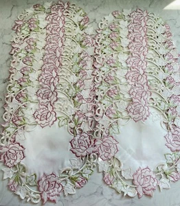 Tapetes Rosas Rosas Bordados Reutilizables Artesanías Boda Fiesta Nupcial ~ Lote de 18 - Imagen 1 de 4