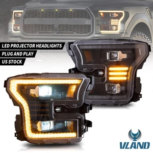 For FORD F150 XL XLT SSV 2015-2017 LED Projector Headlights Amber Running Lights - Foto 1 di 10