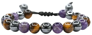Quit Smoking Bracelet - Hematite Tiger Eye Amethyst Bracelet Set - Picture 1 of 7