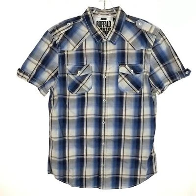 NWT Mens Size Medium Buffalo David Bitton Western Cowboy Style Plaid Shirt Top - Image 1 of 3