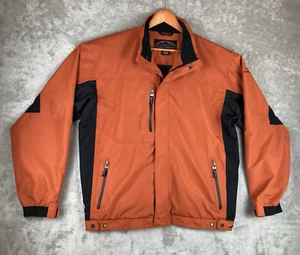 Vintage Sun Mountain Nimbus Jacket Mens XL Orange Black Rain Wind Golf Outdoors - Picture 1 of 16