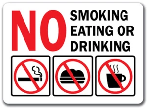 No Smoking Eating or Drinking Sign with Graphic - 10" x 14" OSHA Safety Sign - Picture 1 of 1