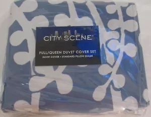 City Scene Branches Completo/Queen F/Q Edredón Set Azul Blanco Nuevo #05222 - Imagen 1 de 11