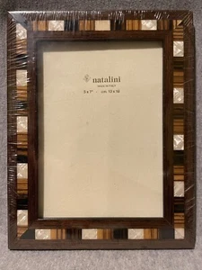 Natalini Made In Italy QH 30 Wood and Mother Of Pearl 5x7 Picture Frame NEW - Picture 1 of 2