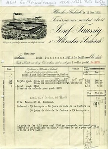 Ex Tchécoslovaquie - Hlinsko - Rare Belle Entête d'une Chapellerie du 12/12/1932 - Imagen 1 de 1