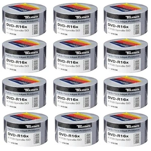 Ritek Traxdata DVD-R 16x White Inkjet Printable 4.7GB Blank DVD Discs 120min Lot - Picture 1 of 144