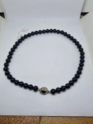 Girocollo In Onice E Argento 925 - Immagine 1 di 4